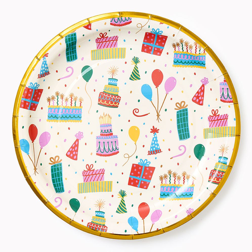 Birthday Icons Large Plate Set of 10