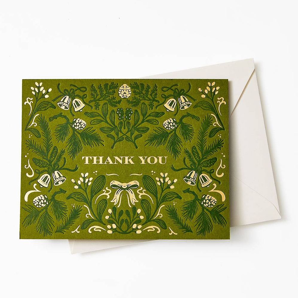 Christmas Botanical Bells Thank You Stationery Set