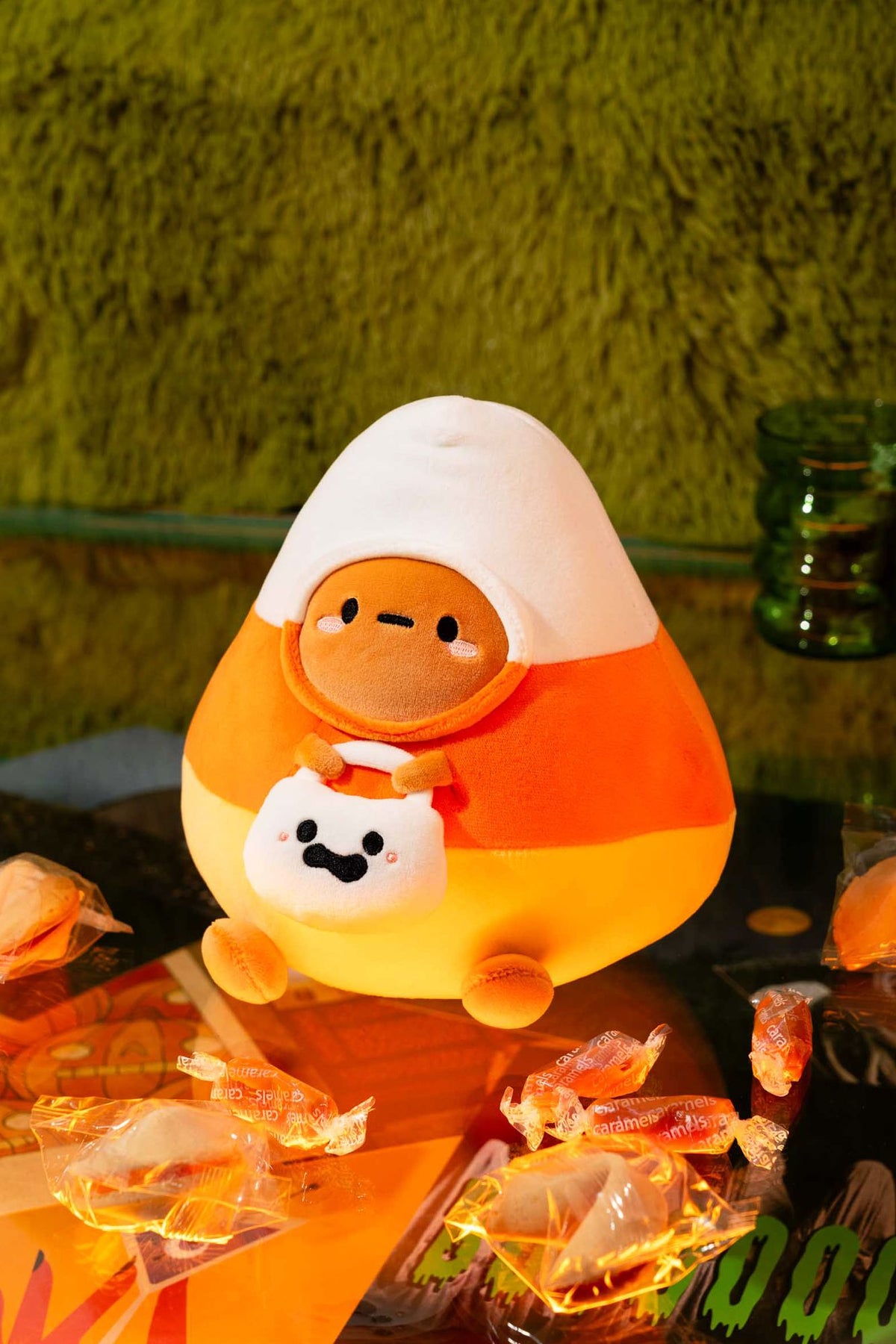Candy Corn Tayto Potato with Ghost Midi Mochi Plush