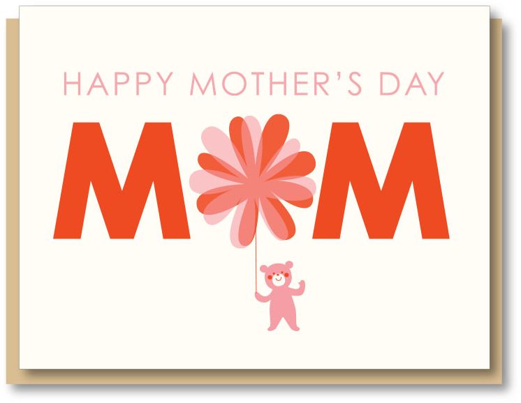 Mother's Day Greeting Card Flower Bear