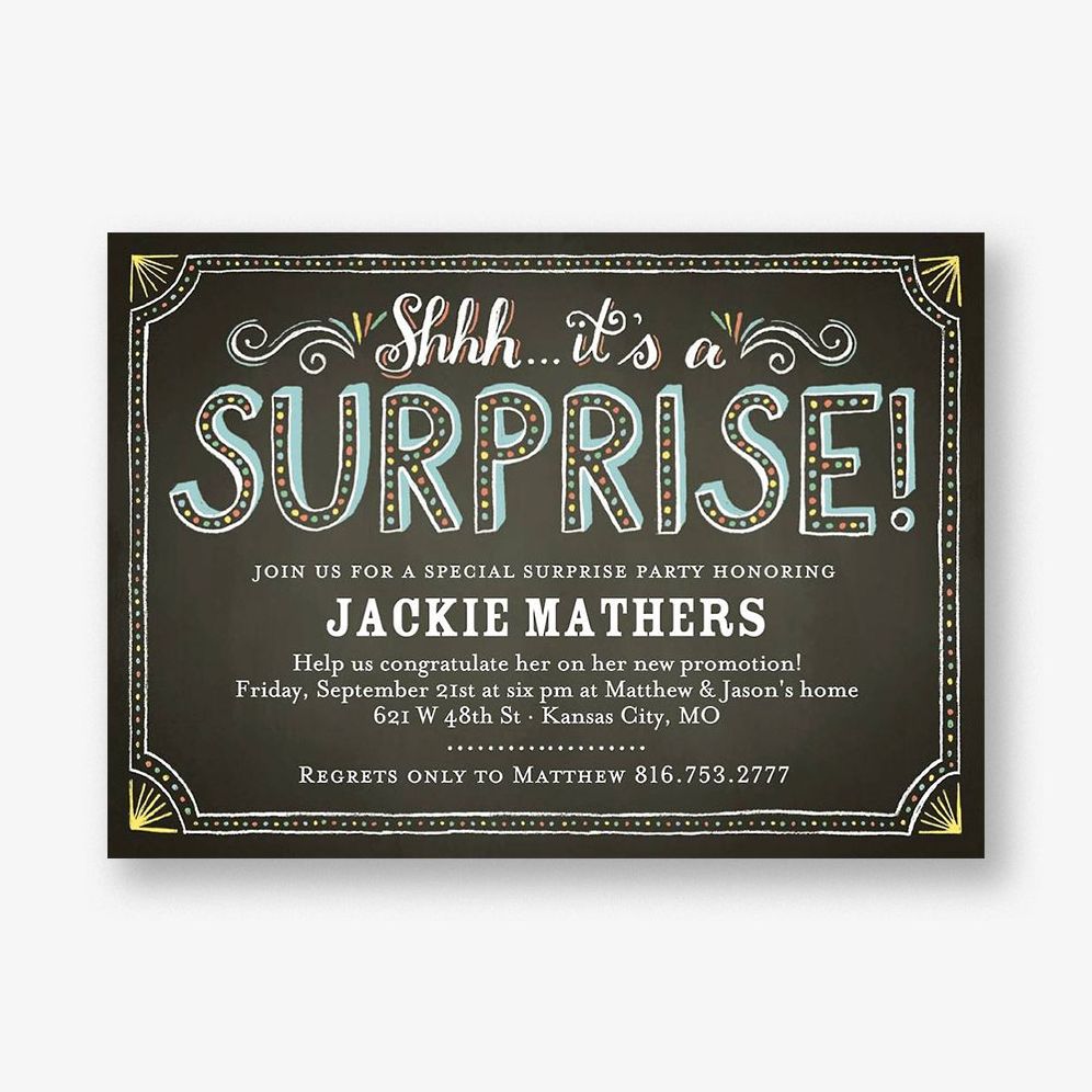 Chalk Surprise Party Invitation