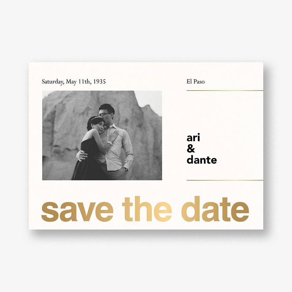 Mother of Pearl Save the Date Card