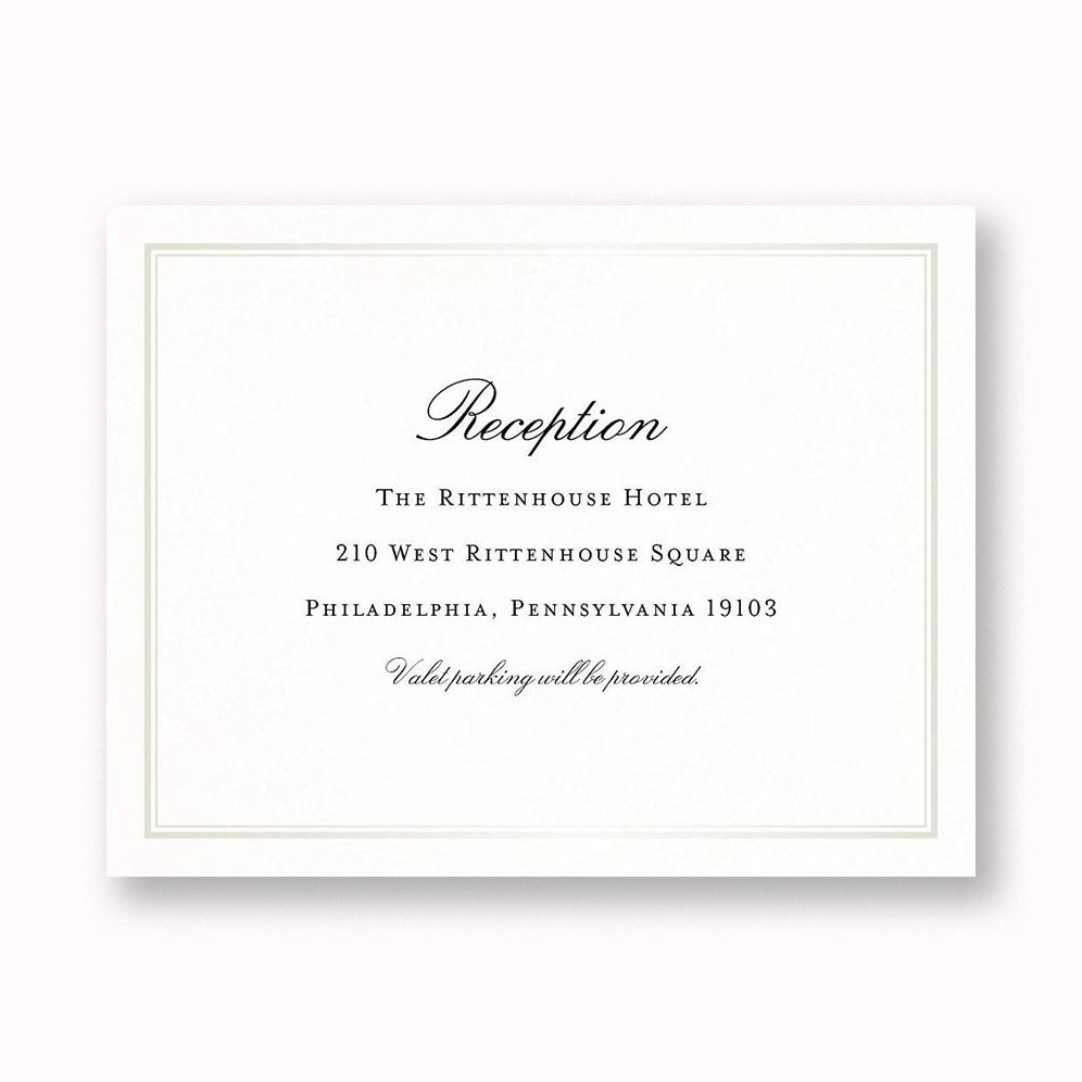 Timeless Elegance Information Card
