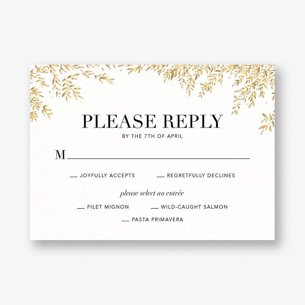 Leaves of Gold Response Card