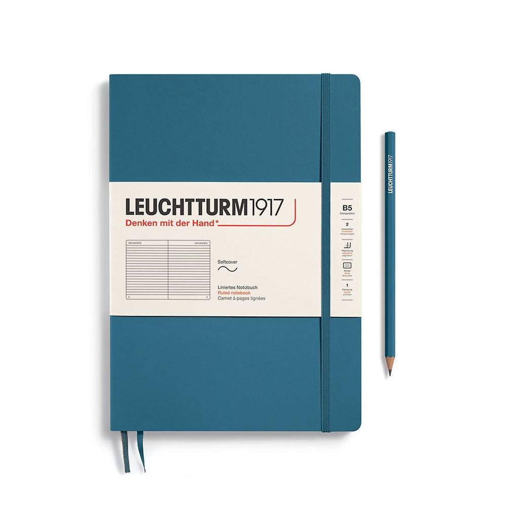 Leuchtturm1917 Stone Blue Softcover Composition Ruled Journal