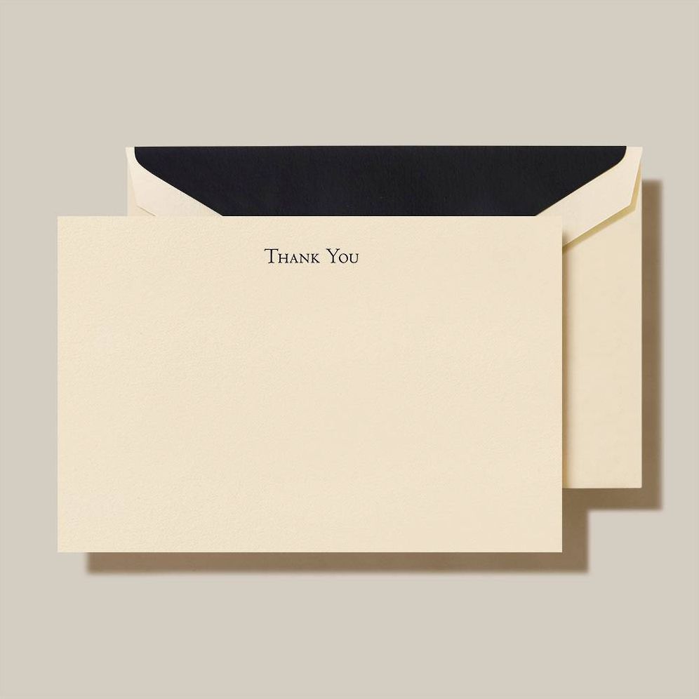 Engraved Black Thank You Card Set