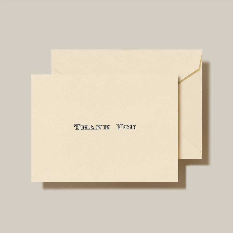 Engraved Black Thank You Card Set