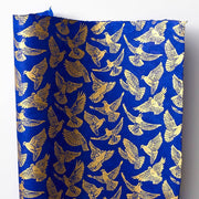 Gold Birds On Sapphire Handmade Paper