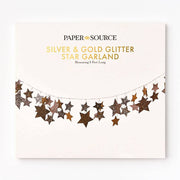 Silver & Gold Glitter Star Garland
