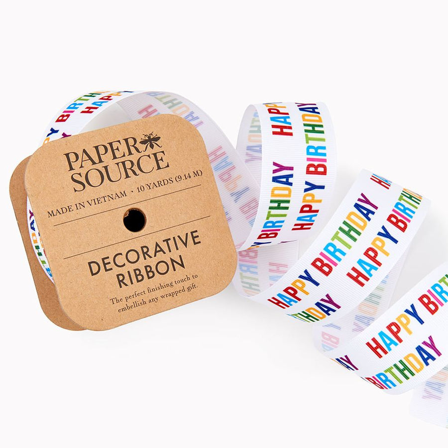 Happy Birthday Ribbon 1.5" 10YD