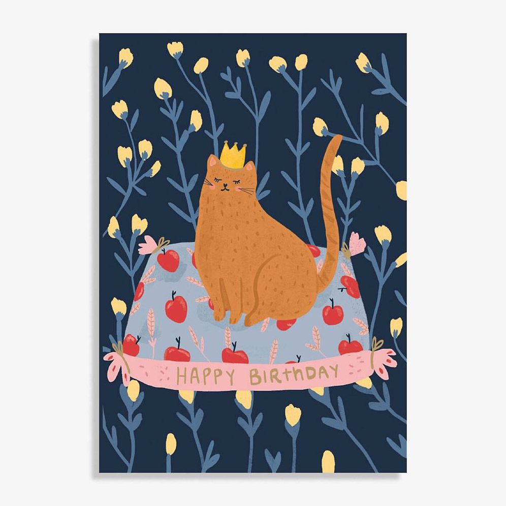 Regal Cat Birthday Card
