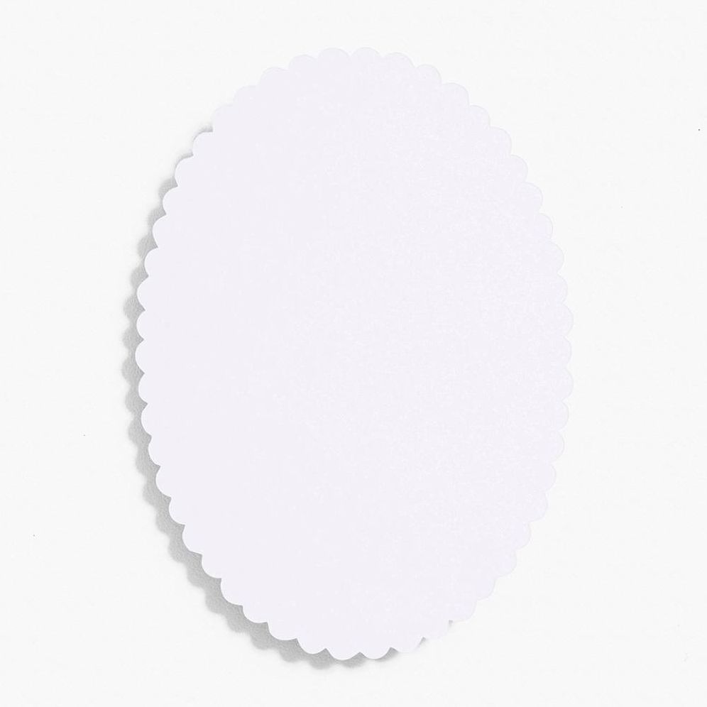 Scallop 4 Bar Pure White Oval Cards