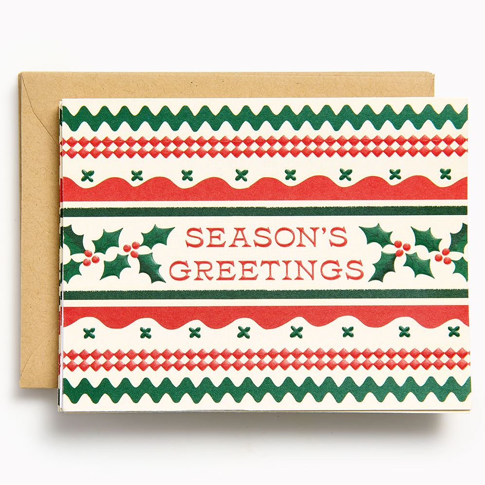 Christmas Ricrac Ribbon Stationery Set