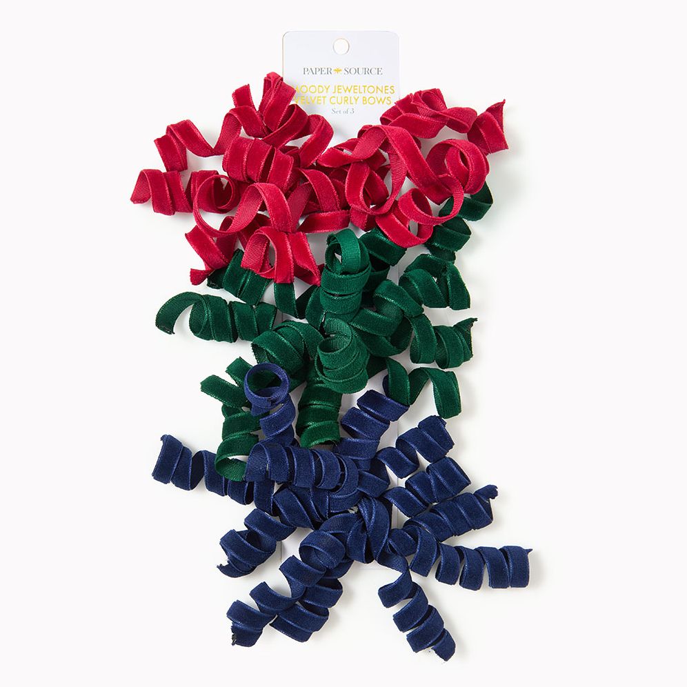 Moody Jeweltones Velvet Curly Bows S/3