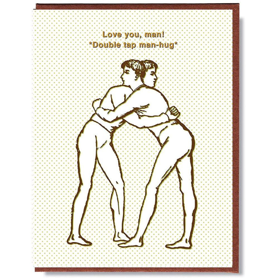 Man Hug Greeting Card