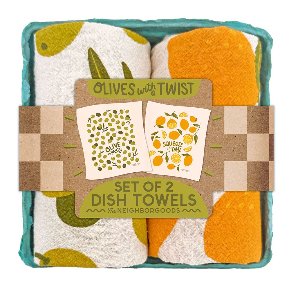 Olives and Lemons Tea Towel Set