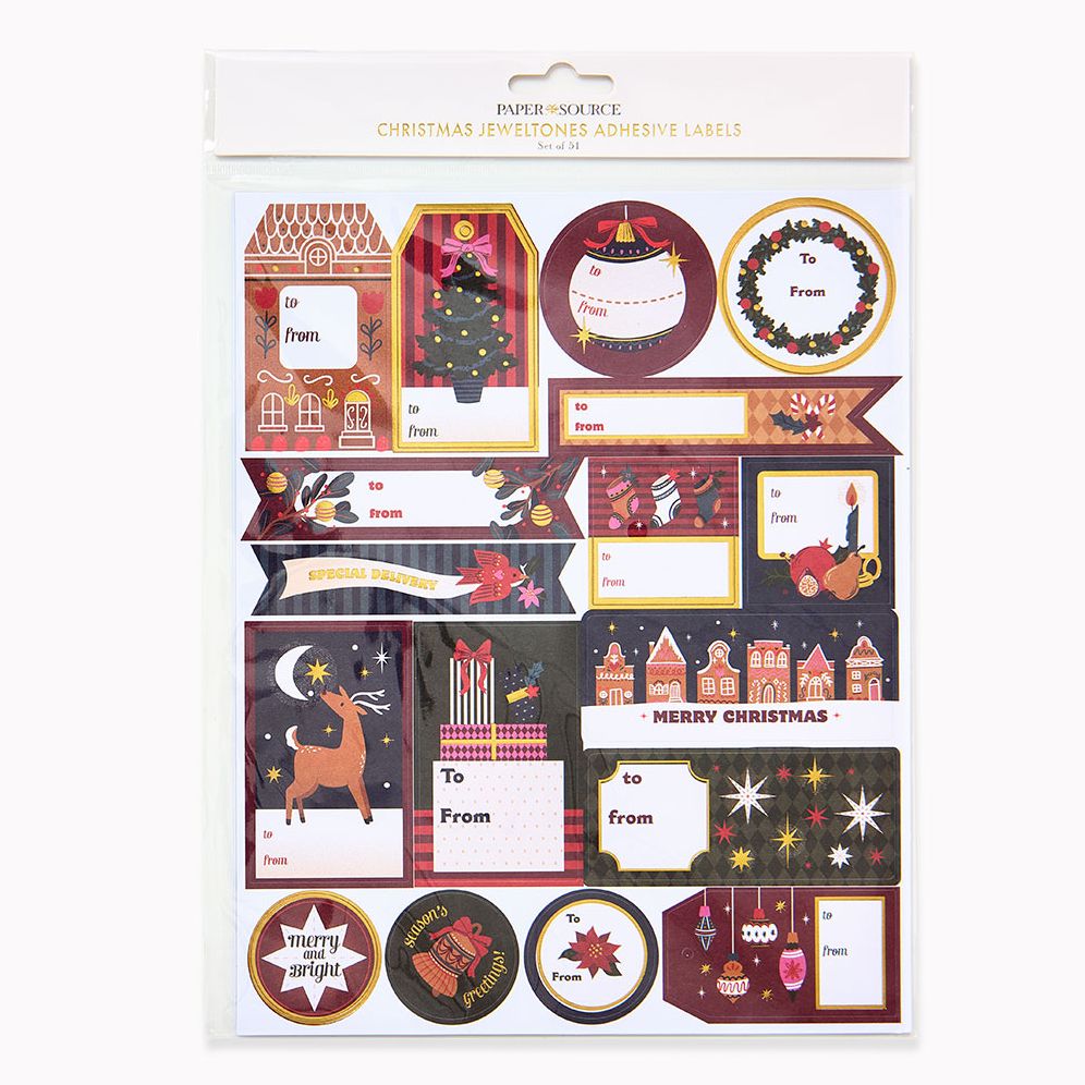 Christmas Jeweltones Adhesive Lables