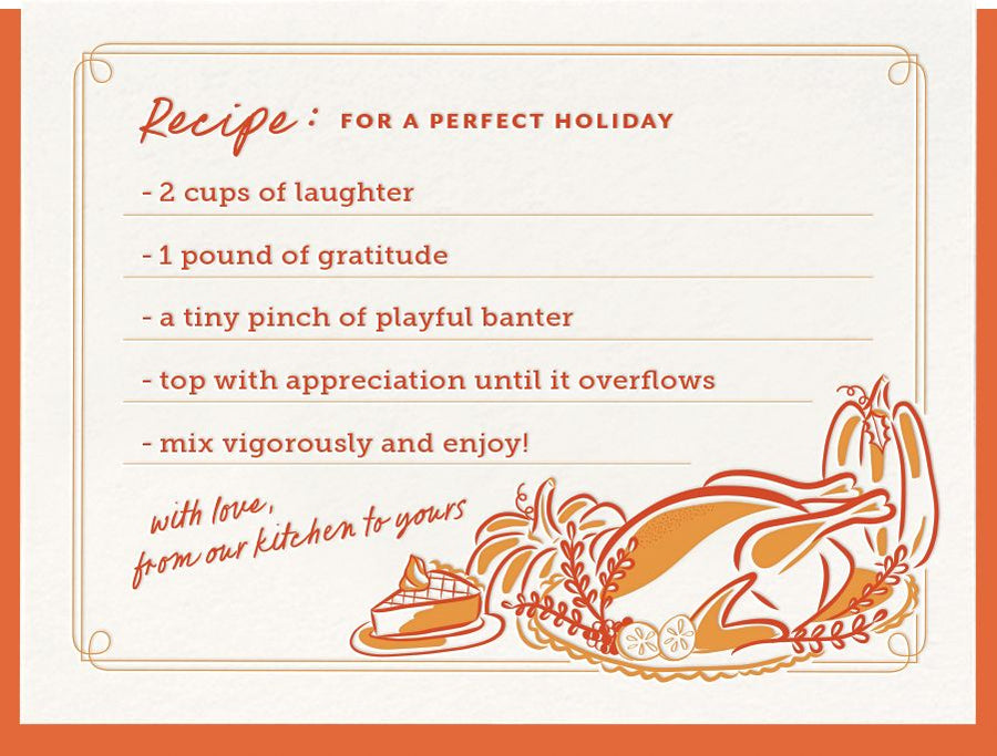 Perfect Holiday Recipe Thanksgiving Card