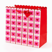 Plaid Scalloped Heart Large Gift Bag