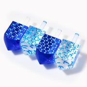 Acrylic Dreidel Set - Blue & White