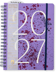 2027 Purple Paint Splatter Weekly Desk Planner