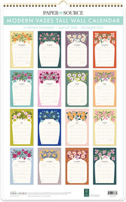 2026-2027 Paper Source Modern Vases Tall Wall Calendar