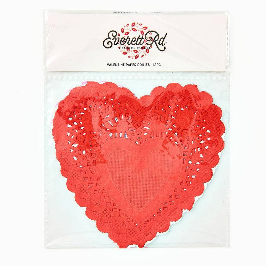 Valentine Heart Doilies 12ct