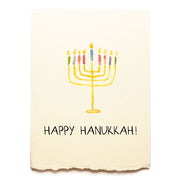 Colorful Menorah Hanukkah Card
