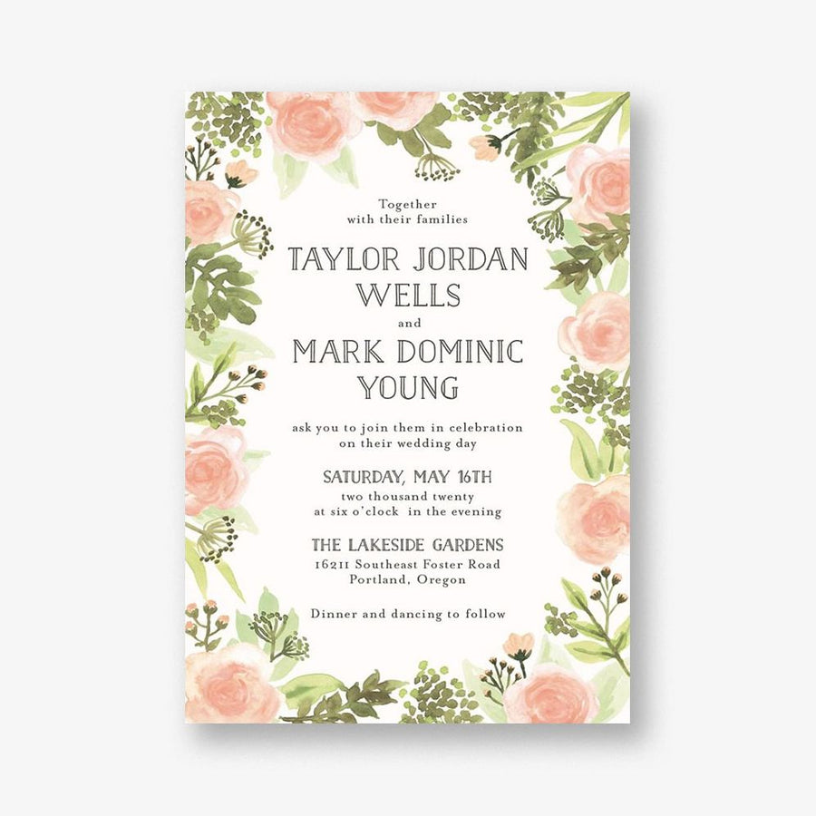 Painted Floral Wedding Invitation