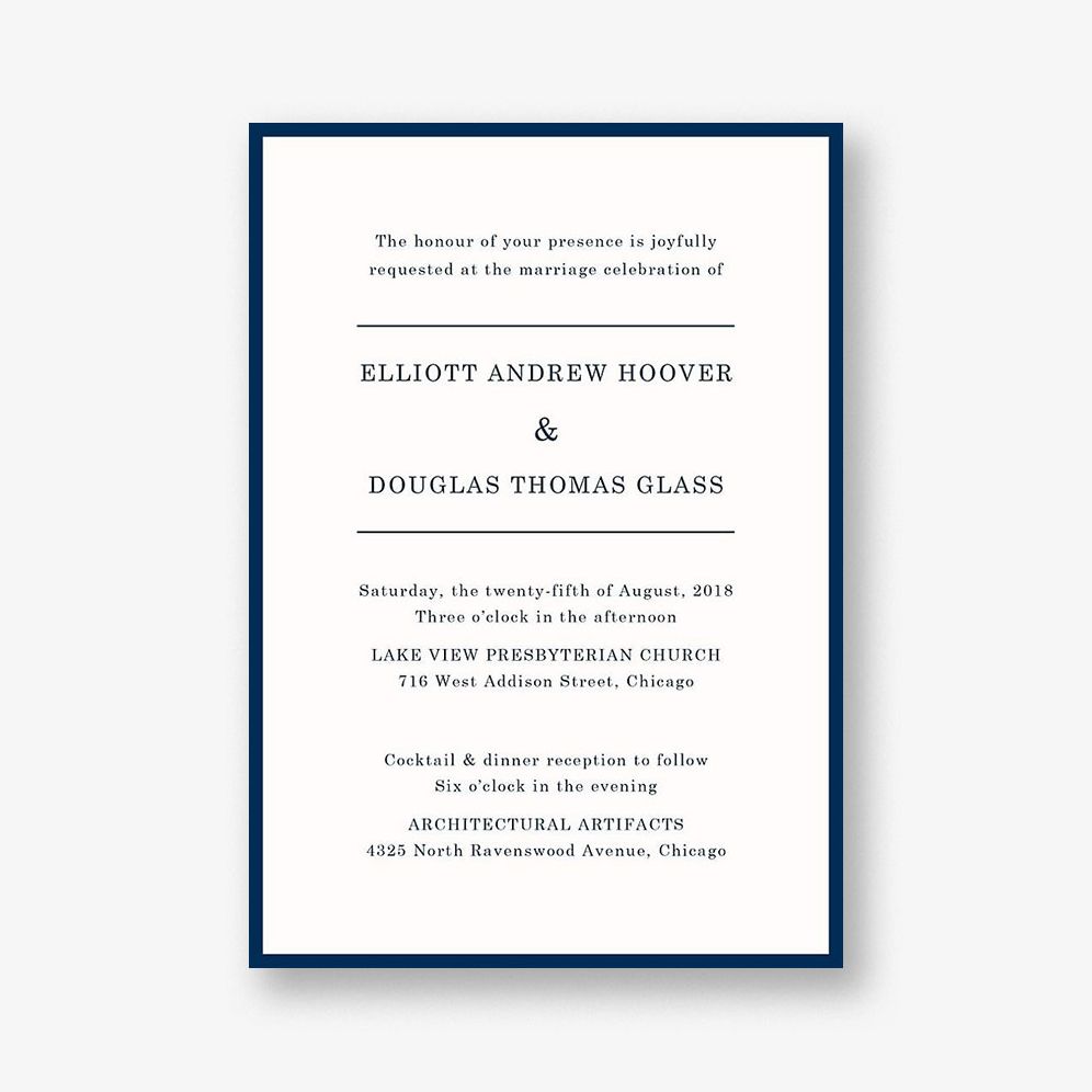 Hemingway Wedding Invitation
