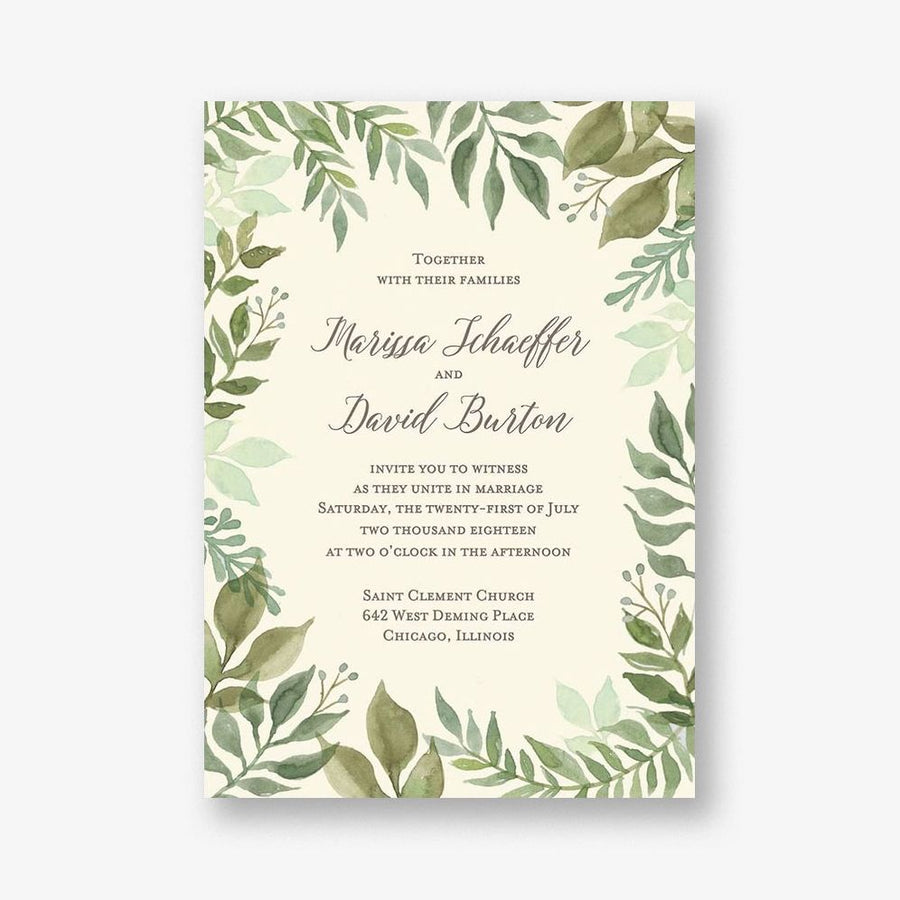 Watercolor Garden Wedding Invitation