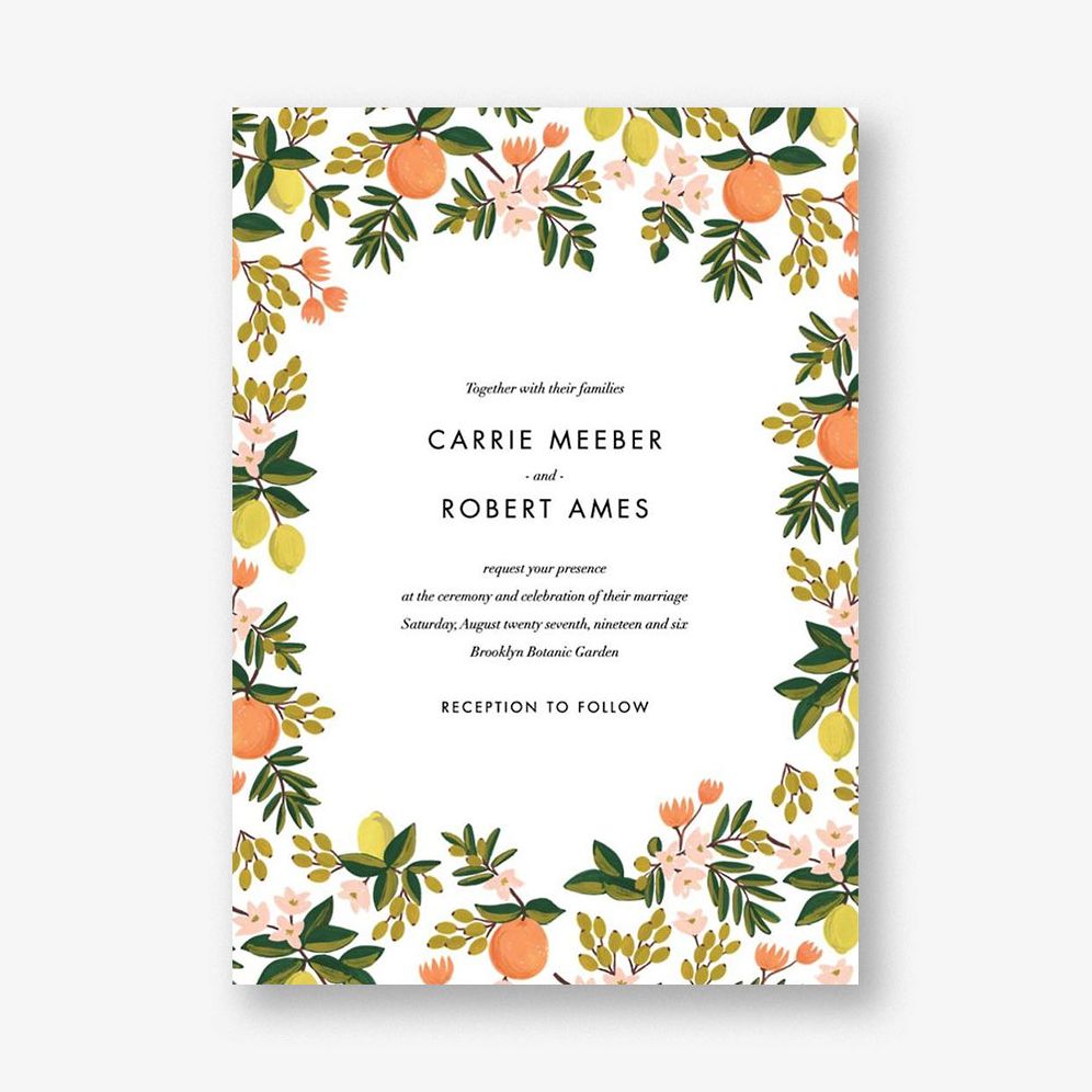 Citrus Orchard Wedding Invitation