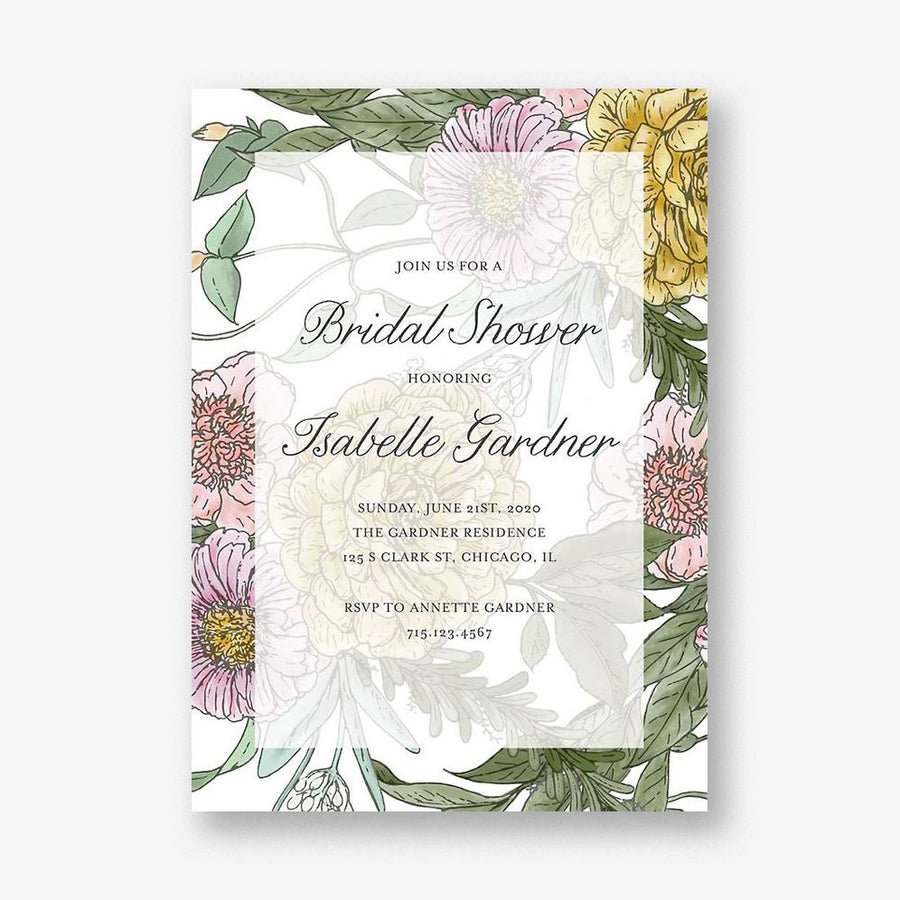 Overlay Floral Bridal Shower Invitation