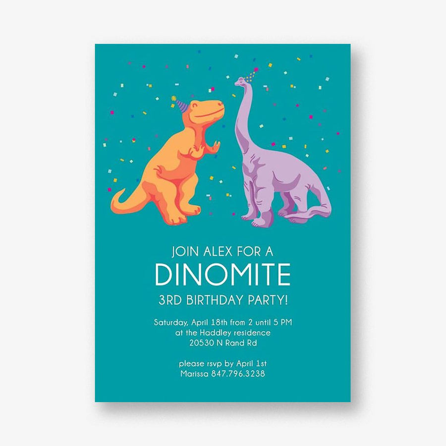 Dinomite Birthday Party Invitation