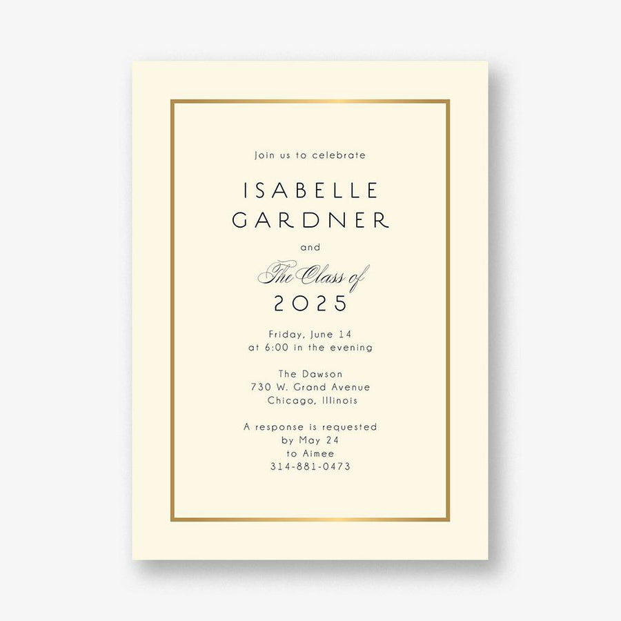 Thin Line Graduation Party Invitation