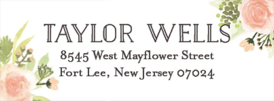 Painted Floral Return Address Label