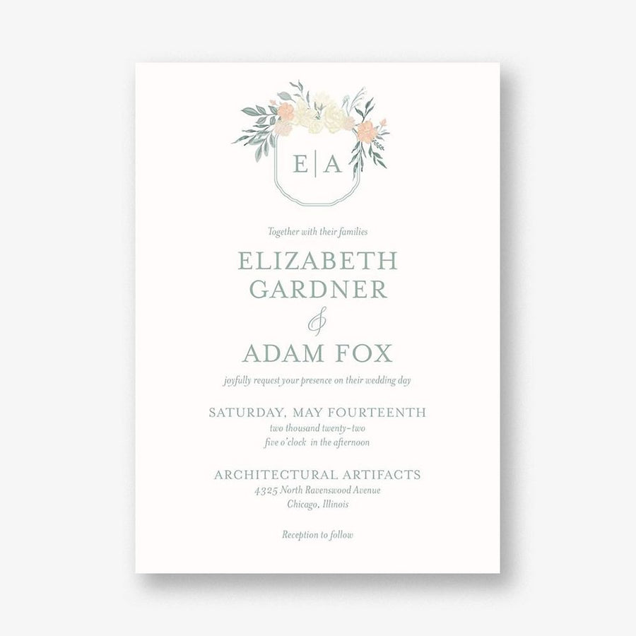 Garden Crest Wedding Invitation