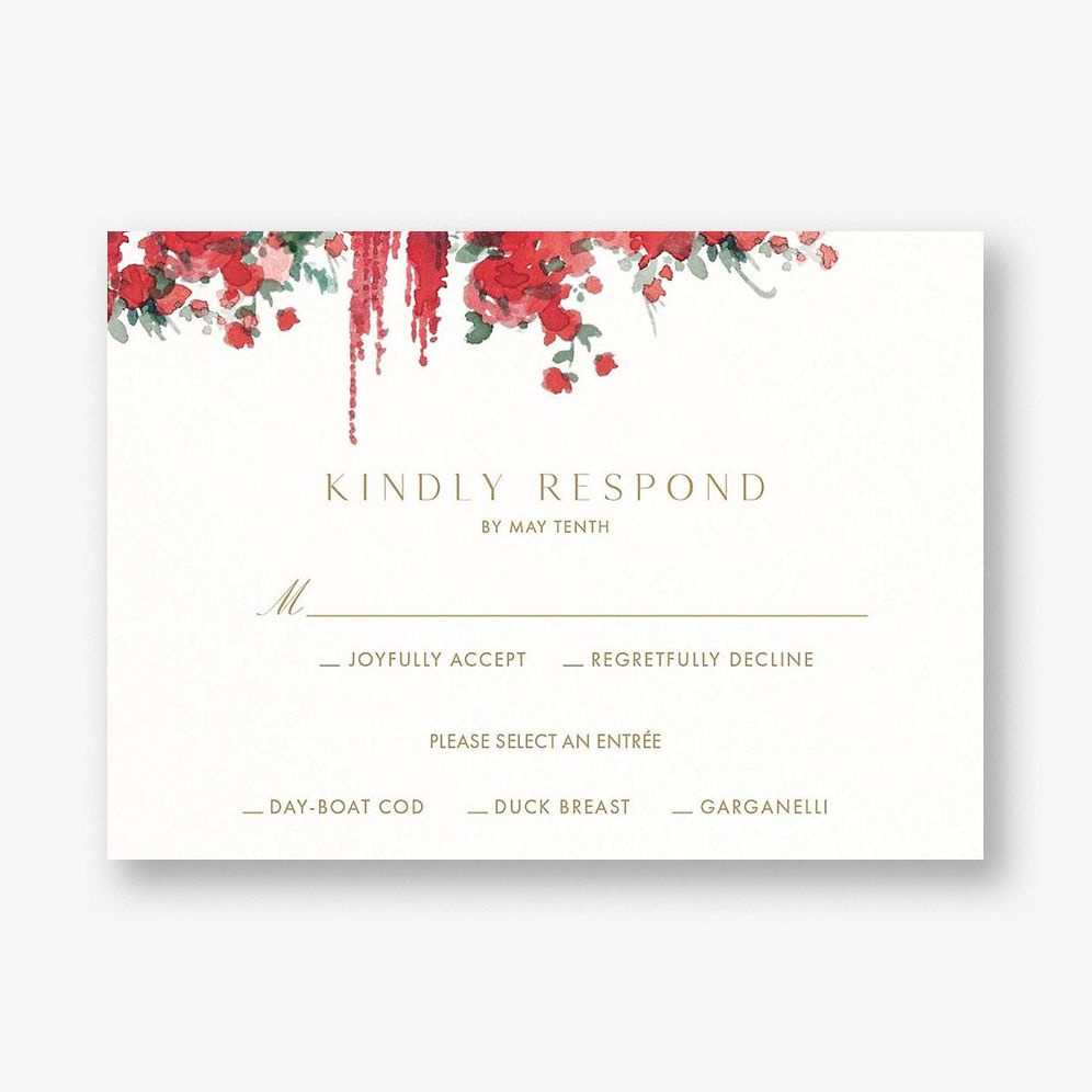 Cascading Florals Response Card