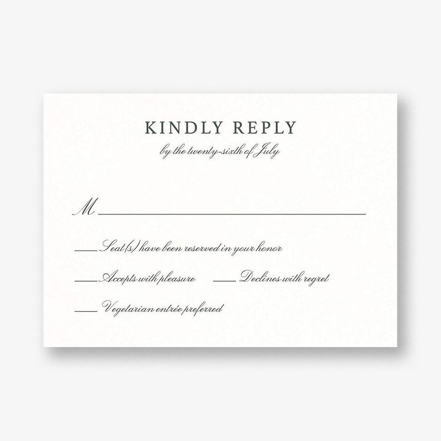 Botanical Wreath Monogram Response Card