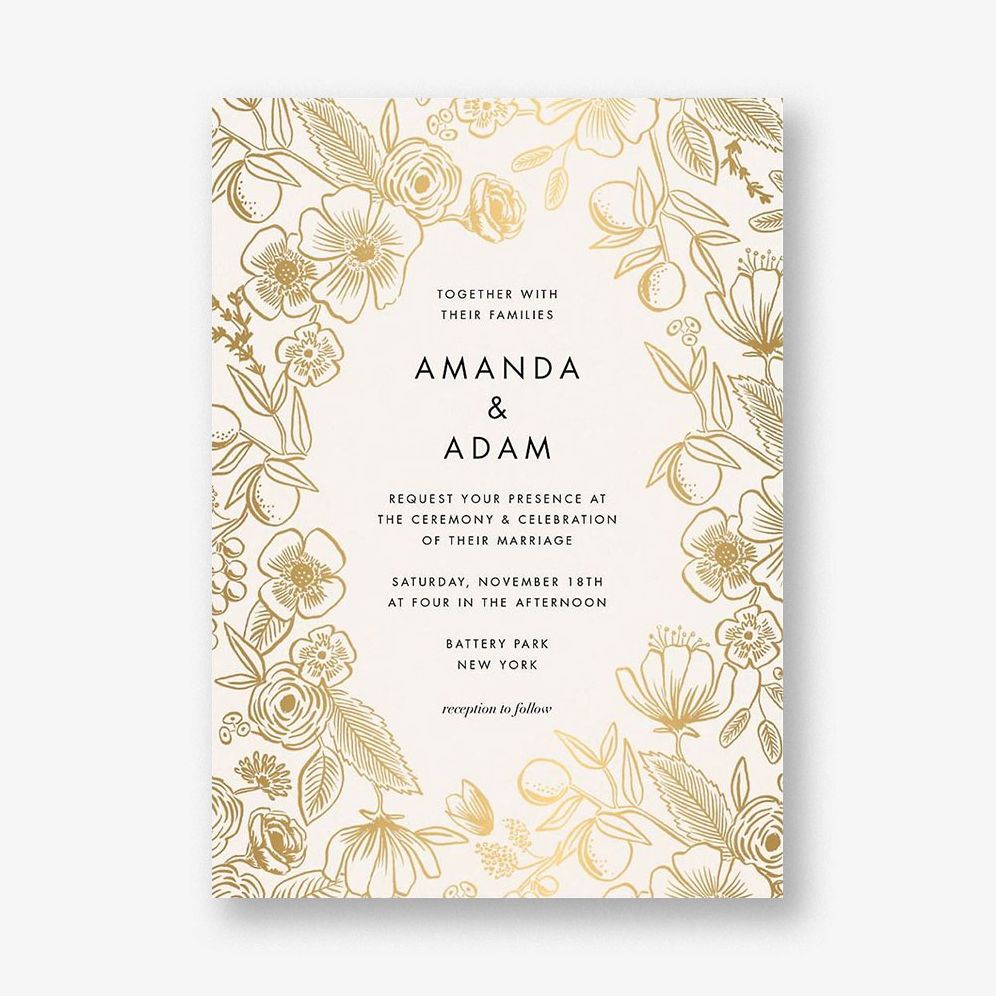 Colette Gold Wedding Invitation