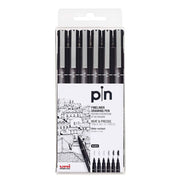 uni Pin Black Fineliner Pen Set