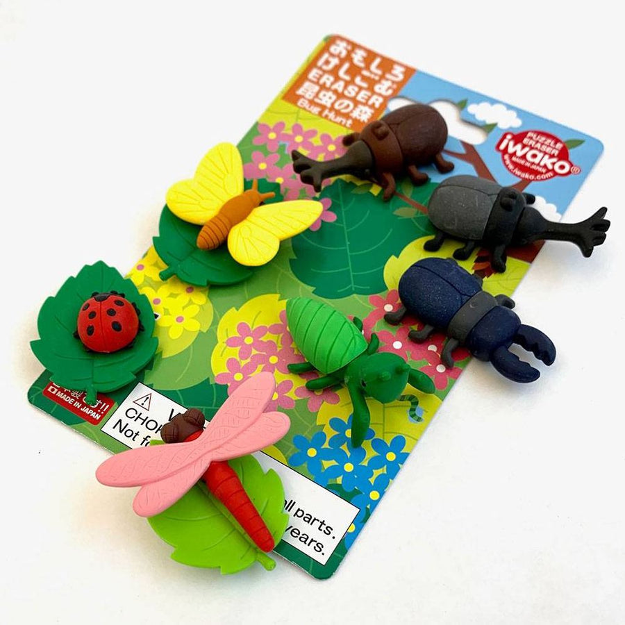 Iwako Bug Hunt carded Eraser