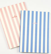 Handmade Striped Notebook 2PK Blue/Pink