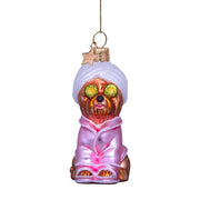 Selfcare Dog Glass Ornament