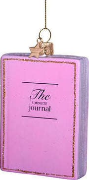 5 Minute Journal Glass Ornament