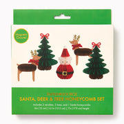 Santa, Deer and Tree Honeycomb Set