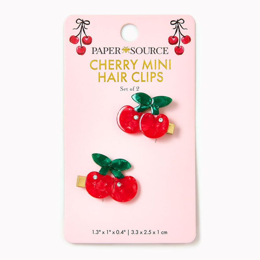 Cherry Mini Hair Clips- Set of 2
