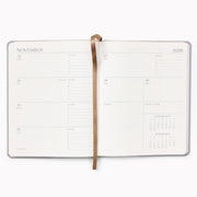 2026-2027 Paper Source Gray Lilac Leather 18-Month Weekly Desk Planner